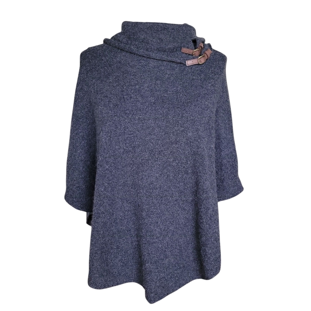 Tyler Boe Gray 100% Cashmere Turtleneck Cape Sweater Women's Size XS - Picture 2 of 14